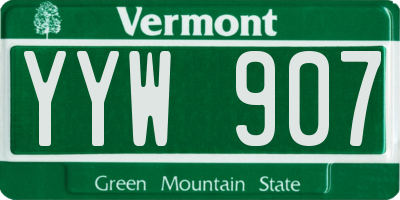 VT license plate YYW907