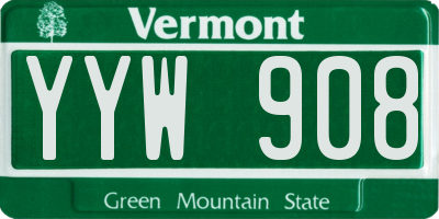 VT license plate YYW908