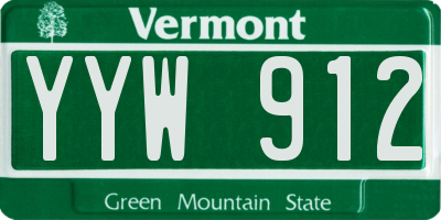 VT license plate YYW912