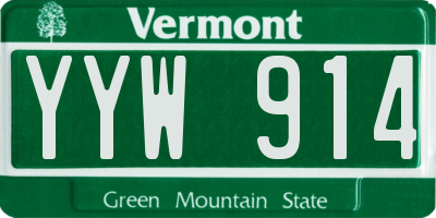 VT license plate YYW914