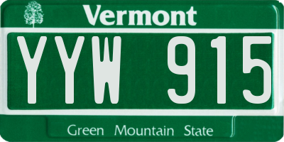 VT license plate YYW915