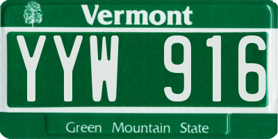 VT license plate YYW916