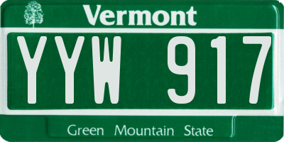 VT license plate YYW917