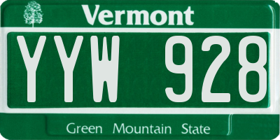 VT license plate YYW928