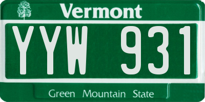 VT license plate YYW931