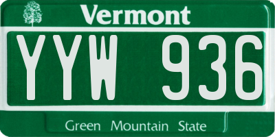 VT license plate YYW936