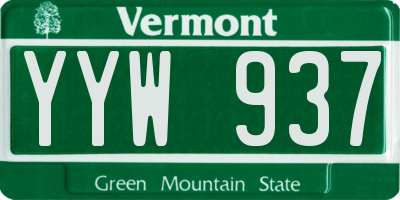 VT license plate YYW937