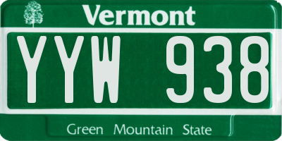VT license plate YYW938