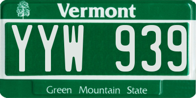 VT license plate YYW939