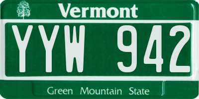 VT license plate YYW942