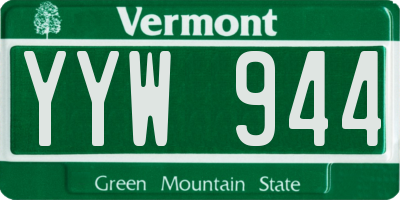 VT license plate YYW944