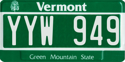 VT license plate YYW949