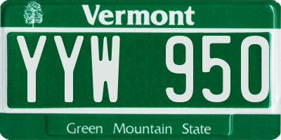 VT license plate YYW950