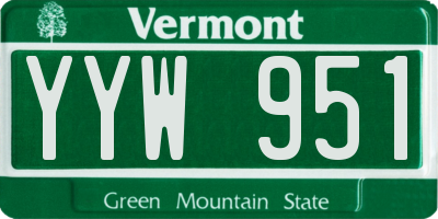 VT license plate YYW951