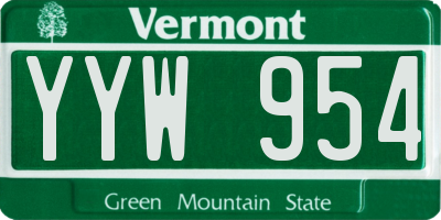 VT license plate YYW954