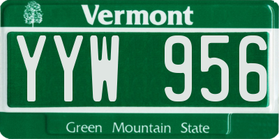 VT license plate YYW956