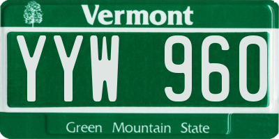 VT license plate YYW960