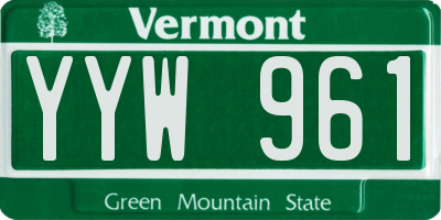 VT license plate YYW961