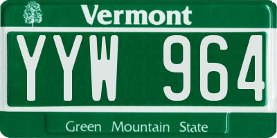 VT license plate YYW964