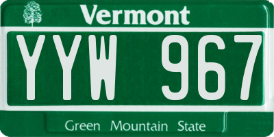 VT license plate YYW967