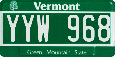 VT license plate YYW968