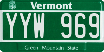 VT license plate YYW969