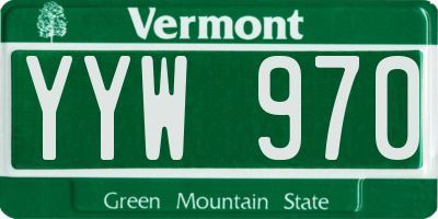 VT license plate YYW970