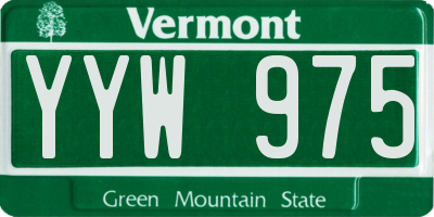 VT license plate YYW975
