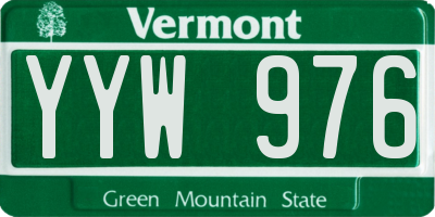 VT license plate YYW976