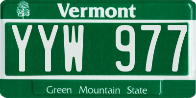 VT license plate YYW977