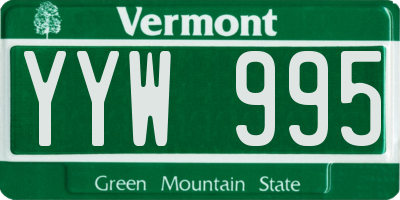 VT license plate YYW995