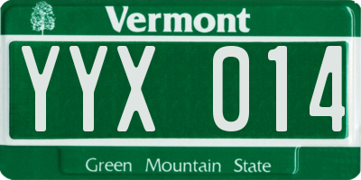 VT license plate YYX014