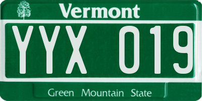 VT license plate YYX019