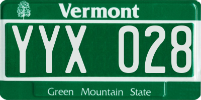 VT license plate YYX028