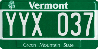 VT license plate YYX037