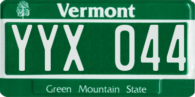 VT license plate YYX044