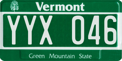 VT license plate YYX046
