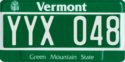VT license plate YYX048