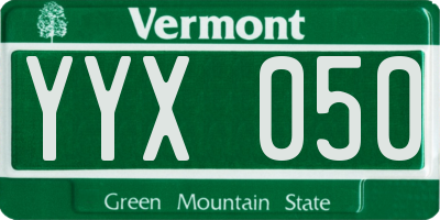 VT license plate YYX050
