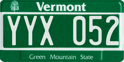 VT license plate YYX052