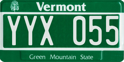 VT license plate YYX055