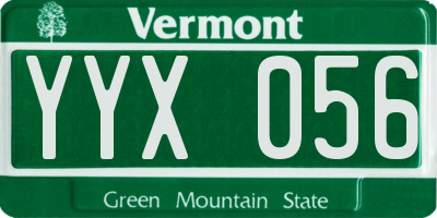 VT license plate YYX056
