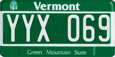 VT license plate YYX069