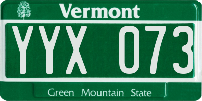 VT license plate YYX073