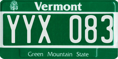 VT license plate YYX083