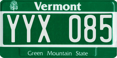 VT license plate YYX085