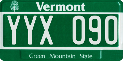 VT license plate YYX090
