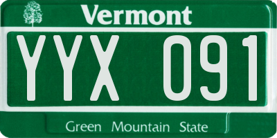 VT license plate YYX091