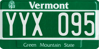 VT license plate YYX095