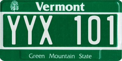 VT license plate YYX101